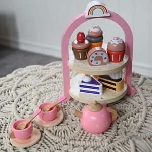 Wooden tea playset